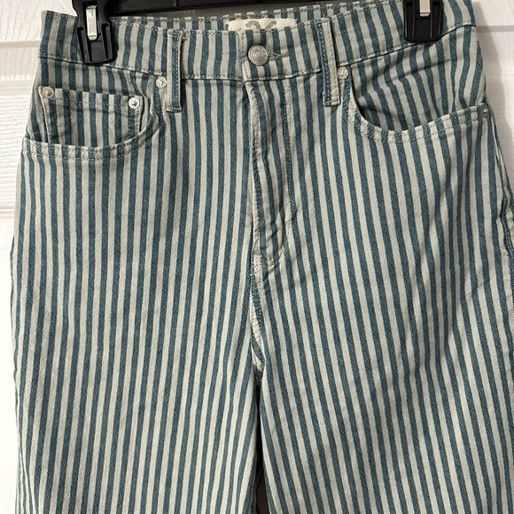 We The Free Free People Jeans 28x28 Blue Wide Leg Denim High Rise Distressed - Picture 2 of 11